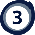 Blue Circle with the number 3 inside